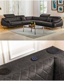 Resim Velura Home & Living Ezel Köşe Takımı & Hoparlörlü, USB Portlu, Motorlu Sol Köşe-Antrasit(v13)-310x270 
