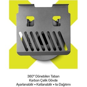 Resim Karbon Çelik Metal Laptop Standı Ayarlanabilir, Isı Dağıtımlı 11"-17" Xr99 