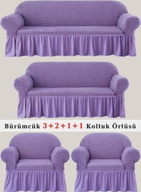 Resim StarMall Bürümcük Koltuk Örtüsü, Berjer, Çekyat Kılıfı 3211 Takım Lila 