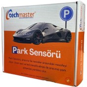 Resim Techmaster Dijital Ekranlı Araç Park Sensörü Ses Ikazlı 18mm 4 Sensörlü Siyah 