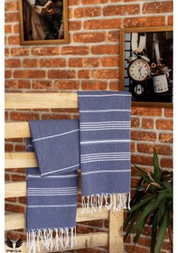 Resim Pega Sultan Peştamal %100 Koton Saks Mavisi Plaj Havlusu 90 x 170 CM 