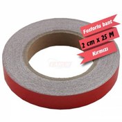 Resim Carub Fosforlu Bant 2 Cmx 25 M Kırmızı 