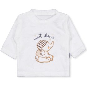 Resim Minidamla Filli Nakış Patikli 2Li 1-6 Ay Pijama Takımı - Ekru - Ekru / 6-9 Ay 