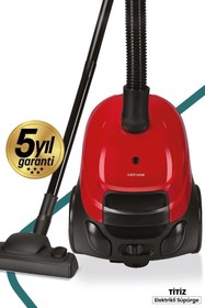 Resim GoldMaster Titiz Kırmızı Yıkanabilir Toz Torbalı 2,5 Litre Kapasiteli 900w 5 Yıl Garantili Elektrikli Süpürge 
