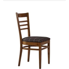 Resim Bengimobilya Sandalye Zus225 Çıta Model Parlak Ceviz Boya Ahşap Kayın Iskelet 