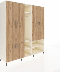 Resim Kronos Dolap 15 Raflı 5 Kapaklı Tek Askılı 220x59x243 Aytaşı-çam/aytaşı Atlas Çam/aytası - Aytası 