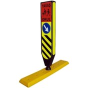 Resim Üstün Tabanlı Esnek Refüj Başı Tabelası 