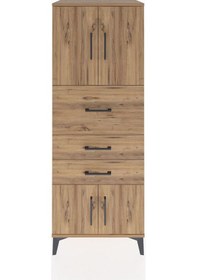Resim Hyperion Dolap 2 Raflı 3 Çekmeceli 4 Kapaklı 60x44x163 Çam-çam Çam 