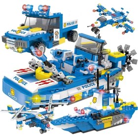 Resim Sanlindousanlindou Gemi/Araba/Helikopter Yapı Taşı Seti - Çok Renkli (Yurt Dışından) 