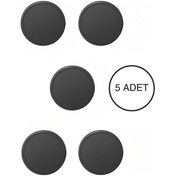 Resim 5 Adet Siyah Çocuk Odası Mobilya Kulbu Seti - Abs Plastik Tekli Düğme Dolap ve Çekmece Kulpları Siyah 