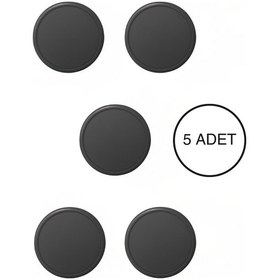 Resim 5 Adet Siyah Çocuk Odası Mobilya Kulbu Seti - Abs Plastik Tekli Düğme Dolap ve Çekmece Kulpları Siyah 