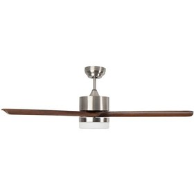 Resim Alsanfan Modern Gri Motor Kahverengi Kanat Aydınlatmalı Uzaktan Kumandalı Tavan Vantilatörü 132cm 