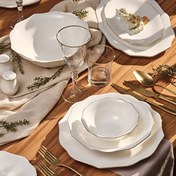 Resim Emsan Maria Fine Bone 59 Parça 12 Kişilik Yemek Takımı Yuvarlak Gold 600.15.01.2579 
