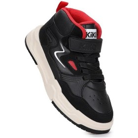 Resim Kiko Kids Hayka-3 Cırtlı Erkek Çocuk Spor Ayakkabı Siyah - Kırmızı Siyah - Kırmızı 