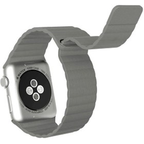 Resim Ally Apple Watch 7-8 45mm 6-5-4 44mm Deri Loop Kayış Kordon 3-2-1 42mm 