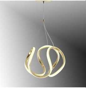 Resim TT AYDINLATMA TT306-25-SR TT Aydınlatma Orta Kavis Sarı Kaplama (Sarı Işık) Ledli Avize Gold 25 x 90 
