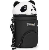 Resim Yifomall Sony Canon Fuji İçin Panda Desenli Su Geçirmez Lens Kılıfı - Çok Fonksiyonlu Taşıma Çantası Siyah 