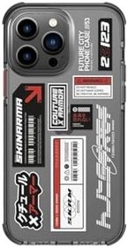 Resim Skinarma iPhone 14 Pro İle Uyumlu Kılıf Şeffaf Desenli Airbag Tasarımlı Taito Kapak-füme 