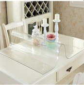 Resim Şeffaf Pvc Masa Örtüsü 2,5 Mm Masa Koruyucu Saydam Renk Masa Sehpa Için Kolay Temizlik 100x120 