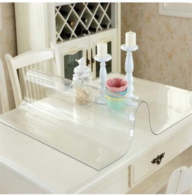 Resim Şeffaf Pvc Masa Örtüsü 2,5 Mm Masa Koruyucu Saydam Renk Masa Sehpa Için Kolay Temizlik 100x120 