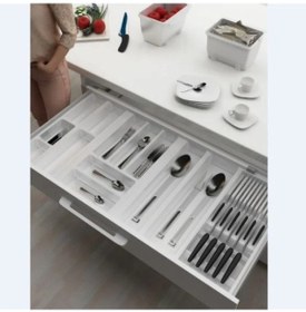 Resim Mutfak, Modüler Bıçaklıklı Kaşıklık Seti, Beyaz, 94 x 48 cm (Enden-Boydan 3,5 cm Kesilebilir) 