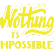 Resim Nothing Is Impossible 17X17 cm Sarı 