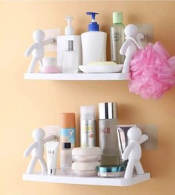 Resim Baysa Siyah Rambo Süper Yapışkanlı Raf Banyo Ve Mutfak Raf 14x34cm Beyaz 