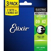 Resim Elixir 16550 Optiweb Coating Nickel Plated Steel 3'lü Set Elektro Gitar Teli (9-42) 