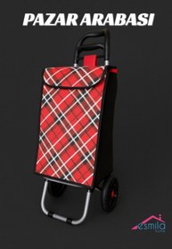 Resim ESMİLA Pazar Arabası Lüks Torbalı Alışveriş Arabası Takmatik Tekerli Esmila051224 