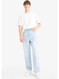 Resim Defacto Baggy Fit Geniş Kalıp Geniş Paça Jean Yıkamalı Pantolon F9821ax25smnm39 Mavi 