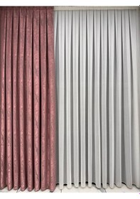 Resim Velar Soft Gül Kurusu Fon Perde Tek Kanat 1/3 Sık Pile Gül Kurusu 