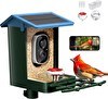 Resim Heapets Güneş Enerjili 2K HD Kameralı Kuş Yemliği Mavi 