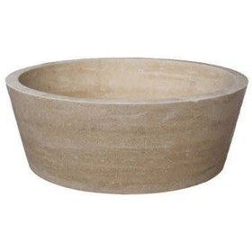 Resim Tezgah Üstü Yarım Leğen Doğaltaş Mermer Lavabo 