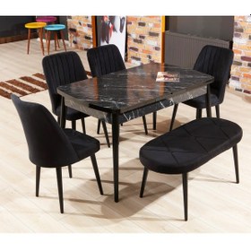 Resim Bendir Masa - 4 Polo Sandalye Ve Bench - Masa Takımı 