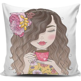 Resim Kırlent Dünyası Fashion Girl Dijital Baskılı Kırlent Kılıfı (367533027) 