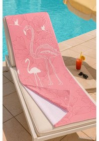 Resim Yetişkin Unisex 70x140 Cm Yaz Desenli Plaj ,deniz , Banyo Havlusu Ocean Pembe 