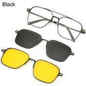 Resim Gootrades3 İn 1 Metal Bilgisayar Gözlüğü - Gece Görüş & Mavi Işık Filtreli, Polarize Güneş Gözlüğü Klipkırmızı51gri Gri 