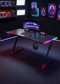 Resim Karr Gaming Spark 25mm RGB Aydınlatmalı Oyuncu Masası | Siyah Karbon Fiber Kaplama 