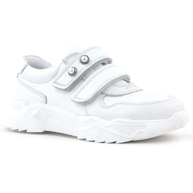 Resim Rakerplus Hakiki Deri Beyaz Taşlı Kız Çocuk Sneakers Ayakkabı Beyaz 