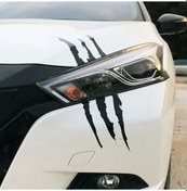 Resim Ranyeek Siyah Pet Araba Aydınlatma Kaplama Sticker - Yırtık Kapatıcı, Yansıtıcı Canavar Pençe Desenli 40x12cm 