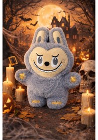 Resim Labubu Peluş Uyku Oyuncağı Tavşan Figürlü Yumuşak Sevimli Uyku Arkadaşı Gri Diğer 