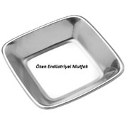 Resim ÖZEN ENDÜSTRİYEL MUTFAK Çelik 18/10 Krom Ekmek Sepeti Ekmeklik Paslanmaz Çelik 22*22*4cm 