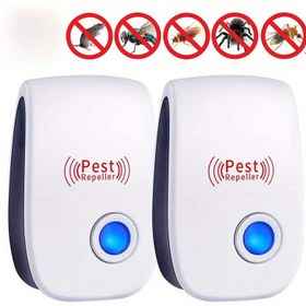 Resim 2 adet Ultrasonik Haşere Kovucu, Elektronik Böcek ve Kemirici Kontrol Cihazı, Ses Dalgası Teknolojisi ile Ev, Mutfak, Ofis, Otel, Depo, 220-240V, Avrupa Standart Fiş, Mutfak Haşere Kontrolü | Modern Ev Aksesuarı | Dayanıklı Plastik, Haşere Kontrolü 