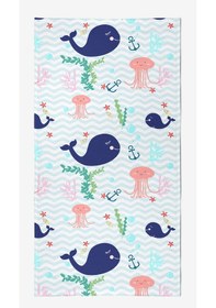 Resim Sevimli Balina Dijital Baskılı 75x145 Cm Çocuk Plaj Havlusu 