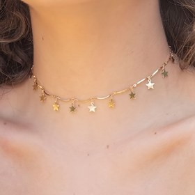 Resim 1 adet Boho Şık Yıldız Kolye Kadınlar Için, Elegant Kuyruk Zinciri, Günlük Giyim ve Partiler Için Çok Yönlü Takı, Ramazan Hediyesi - Demir Malzeme, Tüm Mevsimlere Uygun 