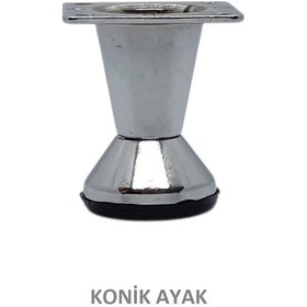 Resim Adilon Konik Ayak, Zamak, Krom, 5 cm, Dolap, Mobilya, Puf Ayağı 