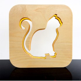 Resim goodlightsonly Ahşap LED KEDİ Masa ve Gece Lambası 