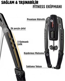 Resim Twister Kol Omuz Gögüs Egzersiz Aleti 10-200 Kg Ayarlanabilir Siyah Fitness Ekipmanı Siyah 