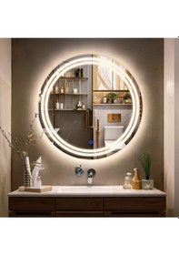 Resim Luna Led'li Kumlamalı Lavabo & Banyo Aynası Dokunmatik Sensörlü 90 X 90 Günışığı 