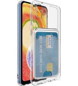 Resim Adige Samsung Galaxy Uyumlu A04 Kılıf Kamera Korumalı Kartlıklı Setra Şeffaf Silikon 